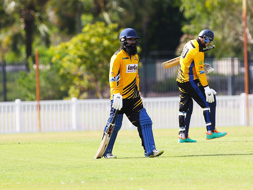 Norths Spicy Bite v Mulgrave Punjabi at Griffiths Park. Cricket Far North Second grade 2025. Photo: Gyan-Reece Rocha.