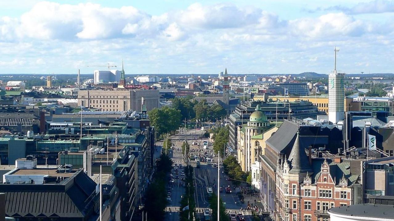 A skyline view of Helsinki Finland.