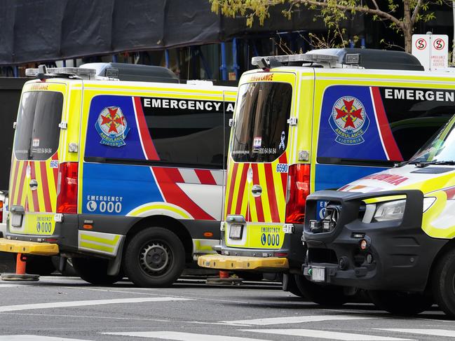 MELBOURNE, AUSTRALIA - NewsWire Photos SEPTEMBER 6, 2022. Ambulance and Paramedics are seen at Melbourne's Royal Melbourne Hospital., Picture: NCA NewsWire / Luis Enrique Ascui