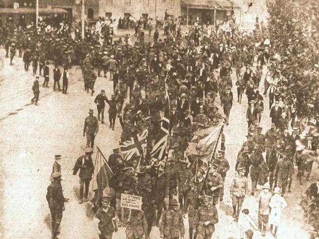 Soldiers on Strike, Liverpool 14 February 1916 Picture: Daily Telegraph edition 15 February 2016