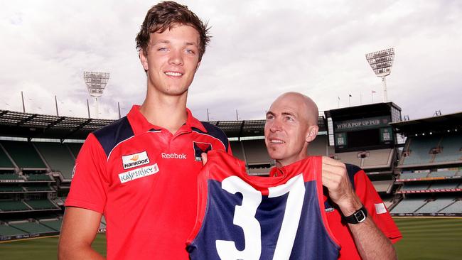 Demons great Jim Stynes presented Max Gawn with No.37 when he arrived at the club.