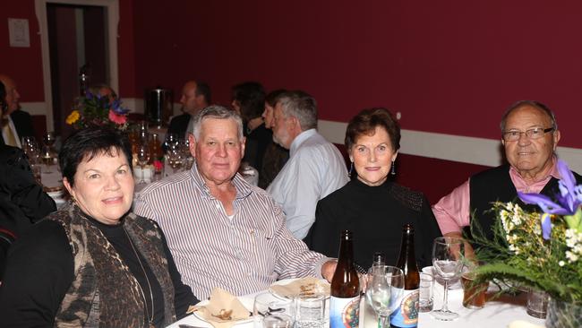 Robyn and Les Fraser and June and Peter Stewart at the Jumpers and Jazz in July Winter Dinner and Concert at the Warwick Town Hall on Friday, July 22.