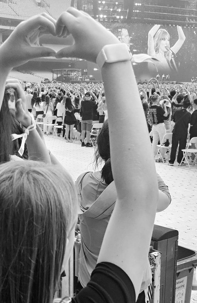 Ella Davies, 11, at the Taylor Swift concert.