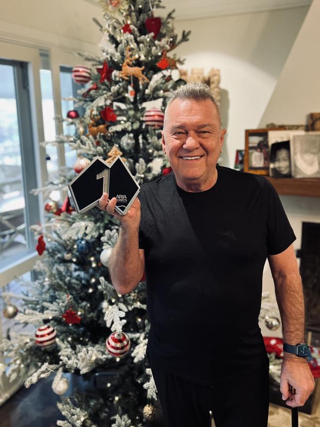 Barnes with his 2022 Christmas No.1 album. Picture: Ben Rodgers