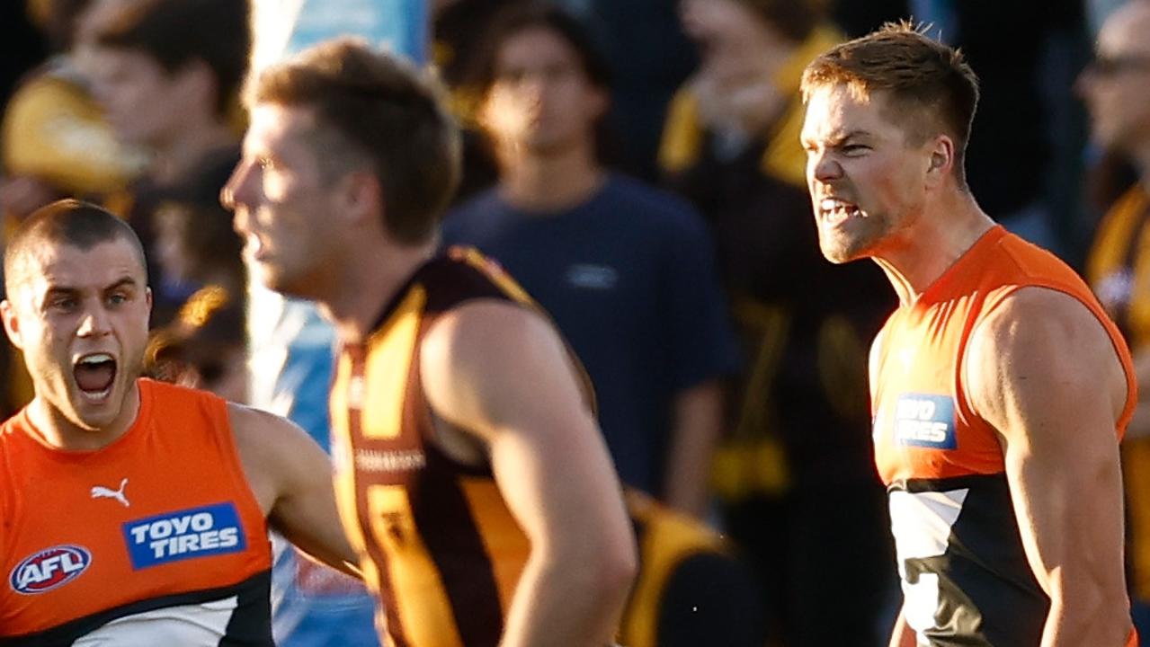 GWS coach Adam Kingsley says he has been pleased with Himmelberg’s competitiveness despite a frustrating start to the season. Picture: Michael Willson / Getty Images