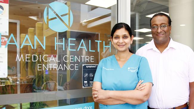 Doctors Sonu Haikerwal and her husband/practice manager Raj. Picture: Tertius Pickard