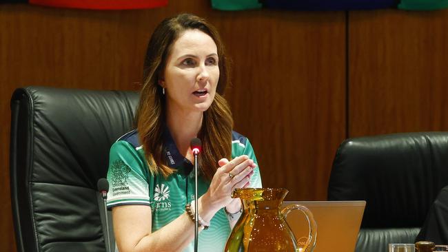 Cairns Regional Council mayor Amy Eden chairs an council ordinary meeting at the council chambers earlier this year. Picture: Brendan Radke