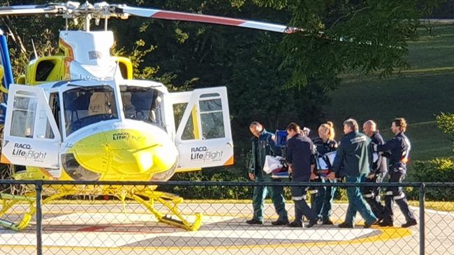 A rescue helicopter is airlifting the patient to hospital in a serious but stable condition. Picture: Frances Klein