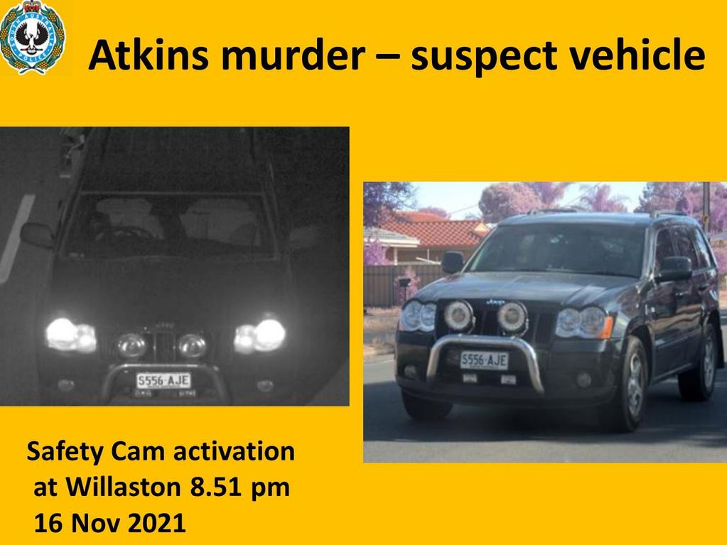 Police allege this 2010 black Jeep Cherokee was driven by the person who killed Robert Atkins. Picture: Supplied/SA Police