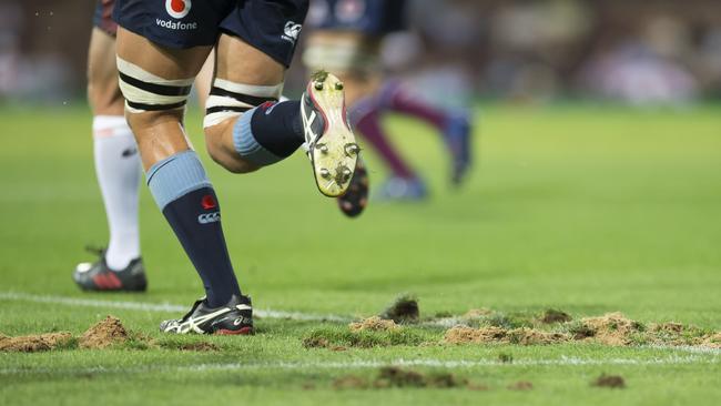 The SCG turf was chewed up during Saturday’s rugby match. AAP Image/Craig Golding. 