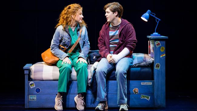 Verity Hunt-Ballard and Beau Woodbridge in Sydney Theatre Company and Michael Cassel Group's Dear Evan Hansen, 2024.