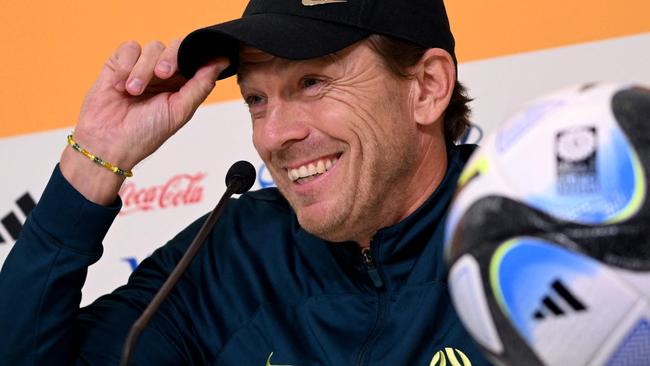 Australia's coach Tony Gustavsson attends a press conference in Melbourne on July 30, 2023, on the eve of the Women's World Cup football match between Canada and Australia. (Photo by William WEST / AFP)