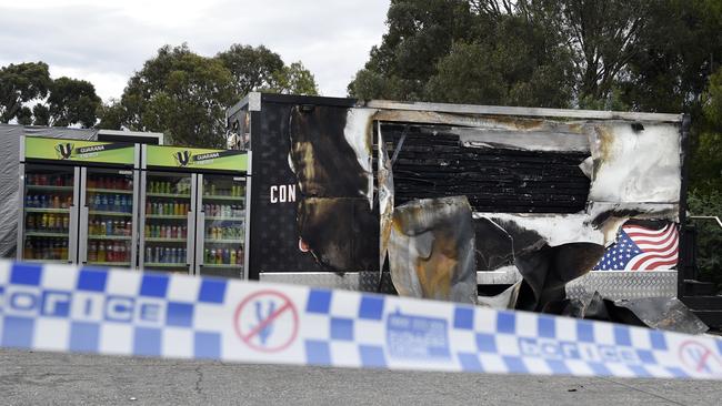 A tobacco shop on Bridgewater Rd Craigieburn was destroyed in an overnight arson attack. Picture: Andrew Henshaw