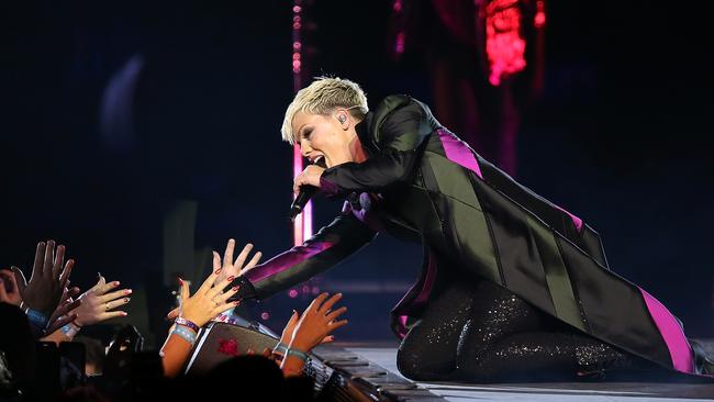 Pink performs on stage at Perth Arena on July 3. Picture: Paul Kane/Getty Images.