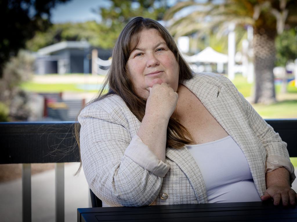 Julie-Anne Perich staying at the The Retreat in the West Beach Parks, SA. Picture: Emma Brasier