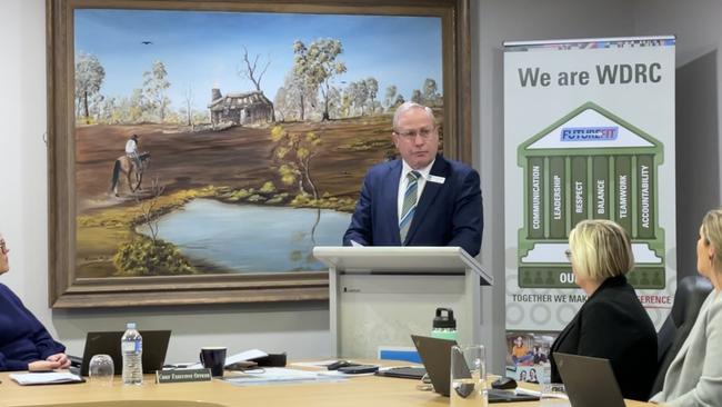 Mayor Paul McVeigh and Western Downs Regional Councillors adopted the 2023-2024 budget. Picture: Emily Devon