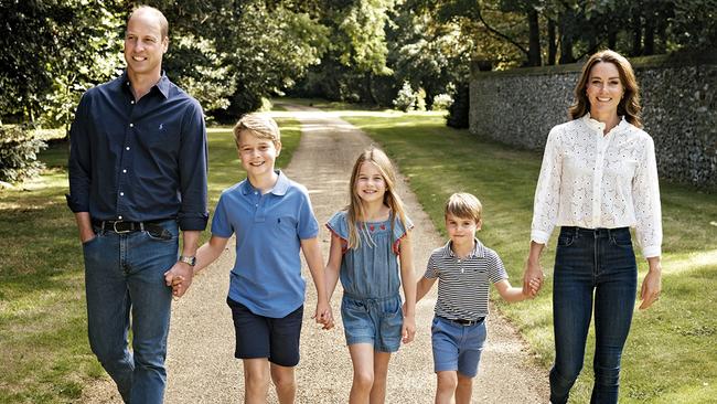 Prince William, Prince of Wales and Catherine, Princess of Wales and their three children Prince George, Princess Charlotte and Prince Louis in 2022<span class="creditattribution">. Picture: Kensington Palace via Getty Images</span>