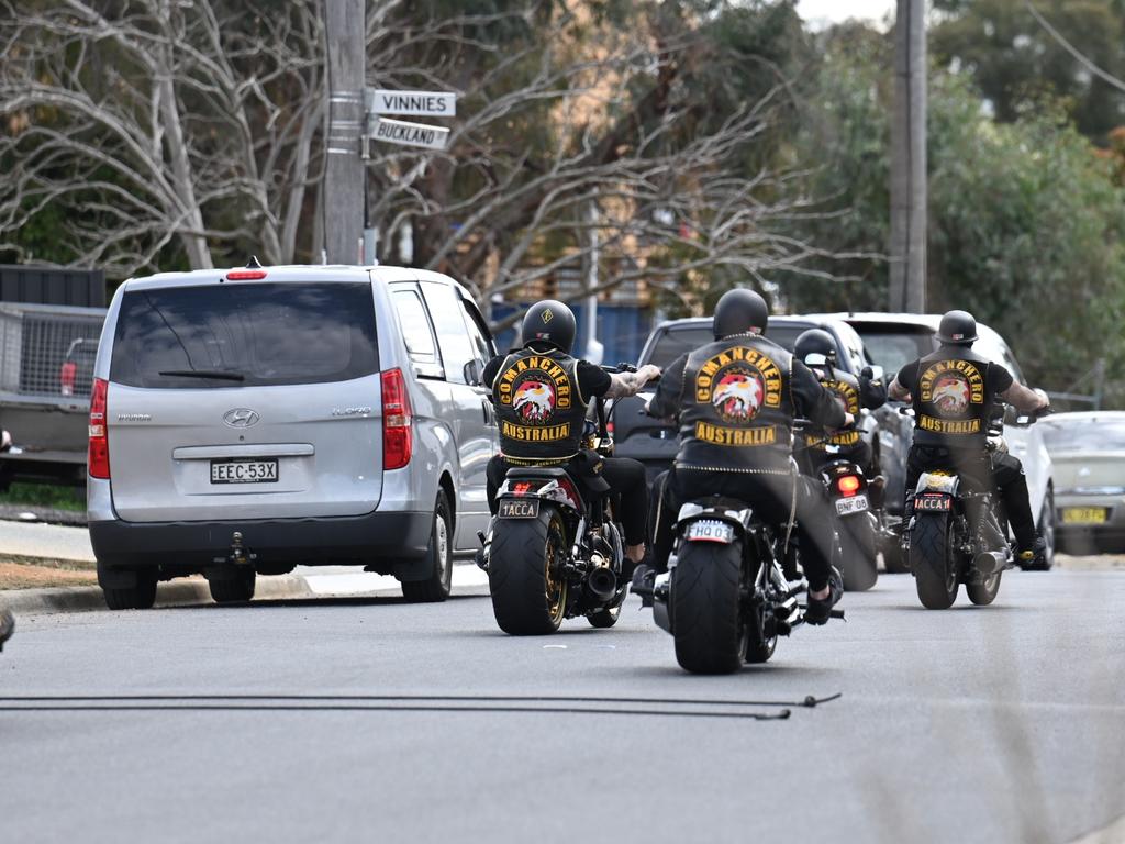 Motorbikes filled the street on Saturday morning. Picture: NewsWire.