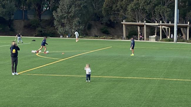 Gardiner’s Reserve has been filled soccer coaches and personal trainers, as well as nearby residents getting their one hour of exercise in. Picture: Supplied.