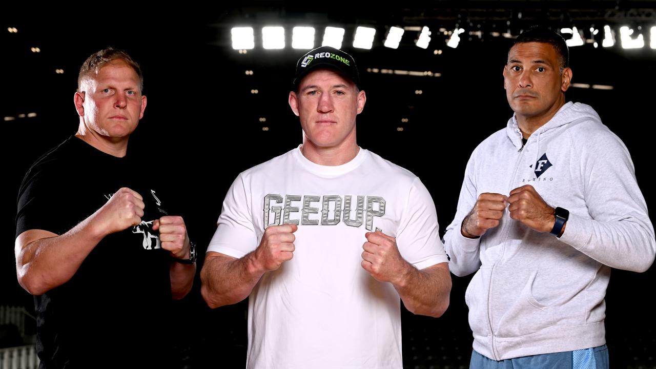 Ben Hannant, Paul Gallen and Justin Hodges. (Photo by Bradley Kanaris/Getty Images)