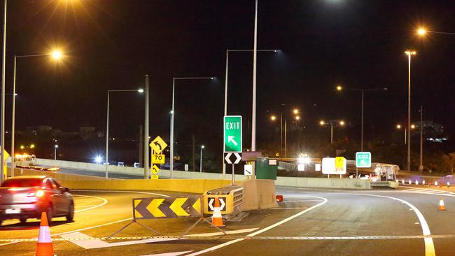 Police believe the motorcyclist struck the barrier and was thrown over the ramp. Picture: Patrick Herve