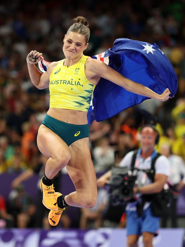 Kennedy cleared 4.9m to win gold in the event, becoming the first Australian woman to do so. Picture: Cameron Spencer/Getty Images