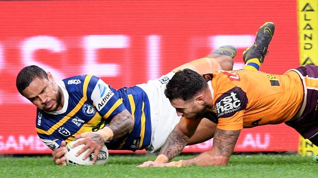 A first-half blitz put Parramatta in control. AAP Image/Dan Himbrechts.