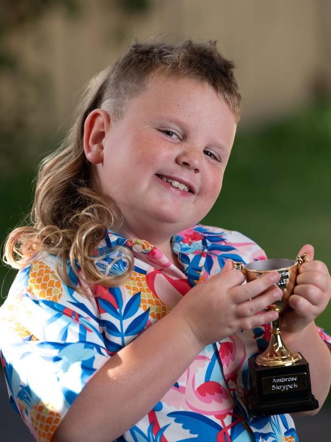 The Mullet Cup will be taken to school for show and tell. Photo: Naomi Jellicoe