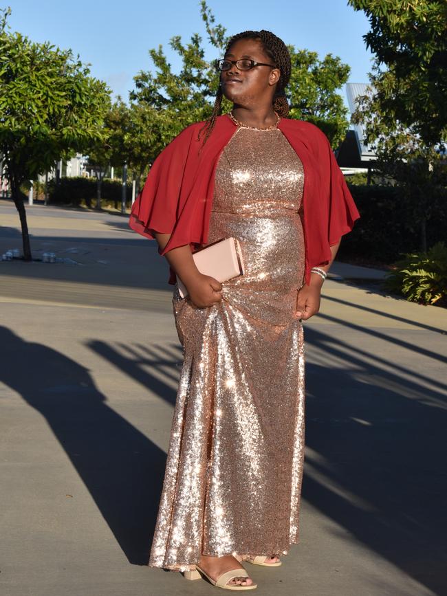 Maka Tusaumwe at the Mackay Northern Beaches State High School formal, on Saturday October 17. Picture: Zizi Averill