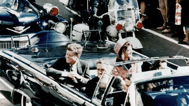 President John F. Kennedy in the presidential limousine before his assassination. His wife Jacqueline is next to him and Texas Governor John Connally and his wife Nellie sit in front. Picture: Universal History Archive/Universal Images Group via Getty Images