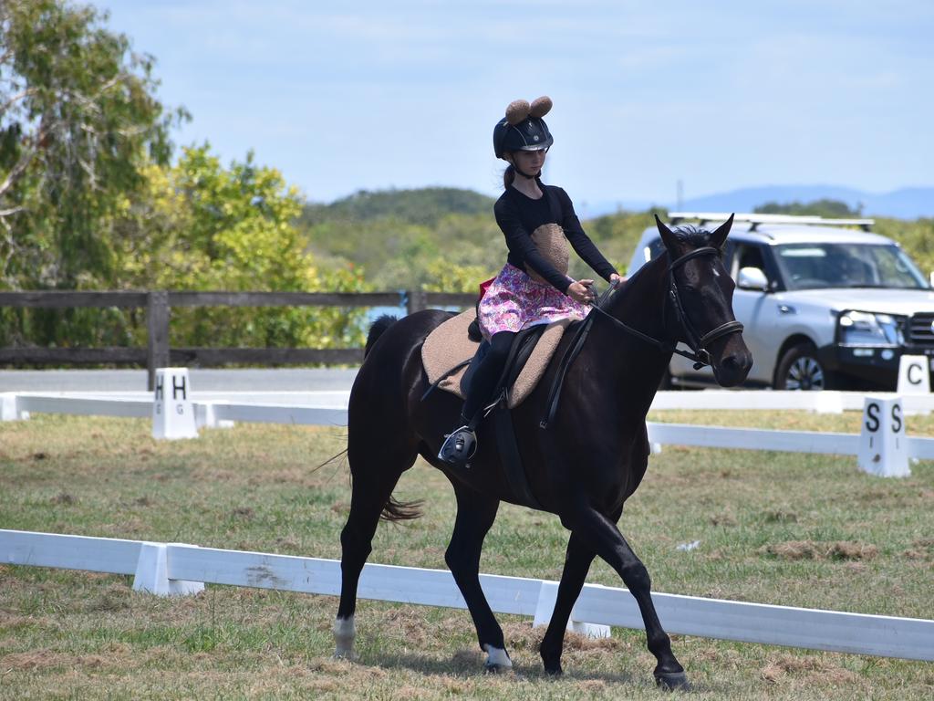 Caitlyn Adlington from Goldilocks and the Three Bears competing at Mackay North Pony Club's dressage teams competition, November 6, 2021. Picture: Matthew Forrest