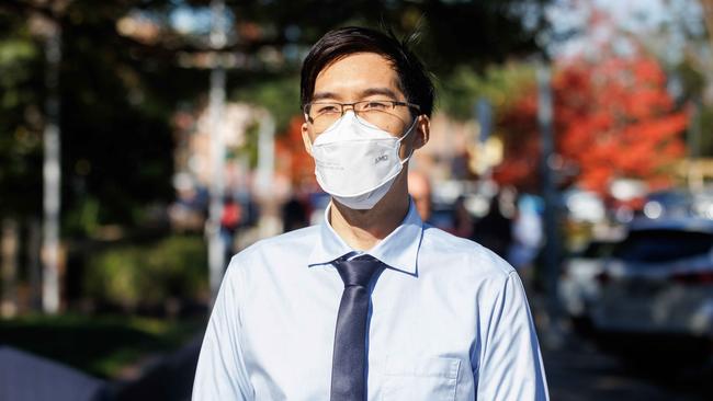 SYDNEY, AUSTRALIA - NewsWire Photos May 10, 2023: Eric Wong leaves Hornsby Court with his lawyer. Picture: NCA NewsWire / David Swift