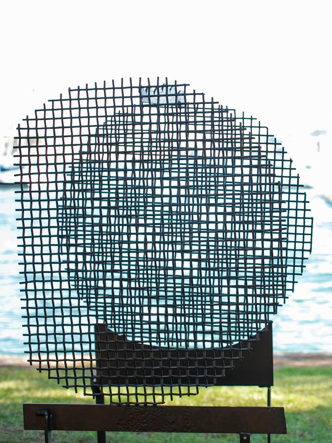 James Roger sculpture Moire Bay which won the major prize of $20,000 prize announced by the NSW Governor Marie Bashir at the Sculpture at Sawmillers event .