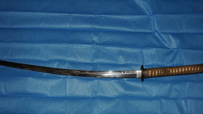 The samurai sword which struck Jett McKee on Hereford Street in 2018. Picture: NSW Supreme Court