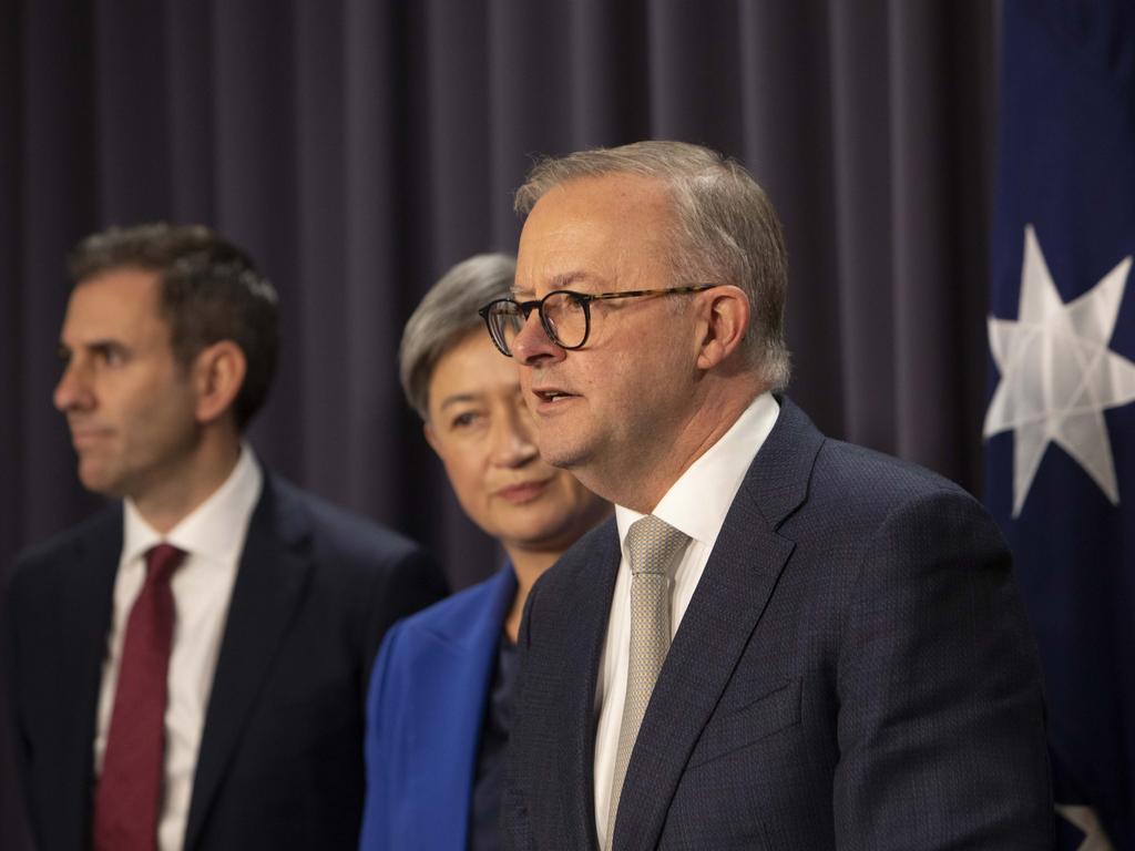 Mr Albanese used the press conference to list his first priorities. Picture: NCA NewsWire / Andrew Taylor