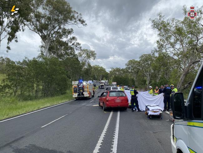 The scene of a crash at Takilberan on Sunday.