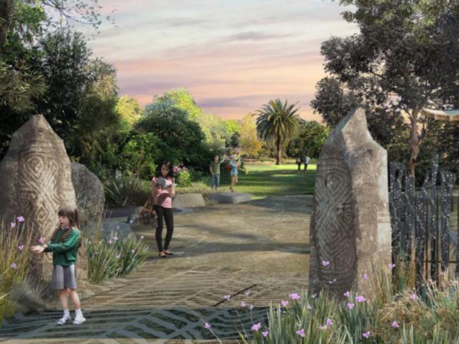 Artist’s impression of Birrarung Gate at the gardens.