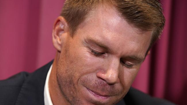 Dumped Australian vice-captain David Warner at his press conference on Saturday.