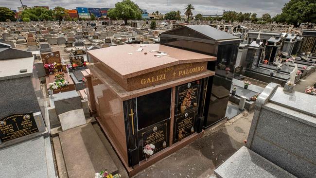 The coffins were left exposed following the theft earlier this week. Picture: Jason Edwards