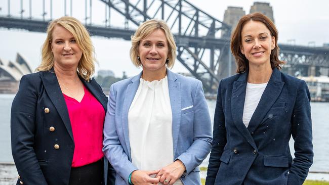 Zali Steggall, centre, has led teal MPs in calling for a 2035 target of 75 per cent to be set by February, declaring Australia ‘must go from being a laggard to a leader in climate action’. Picture: NCA NewsWire/Christian Gilles