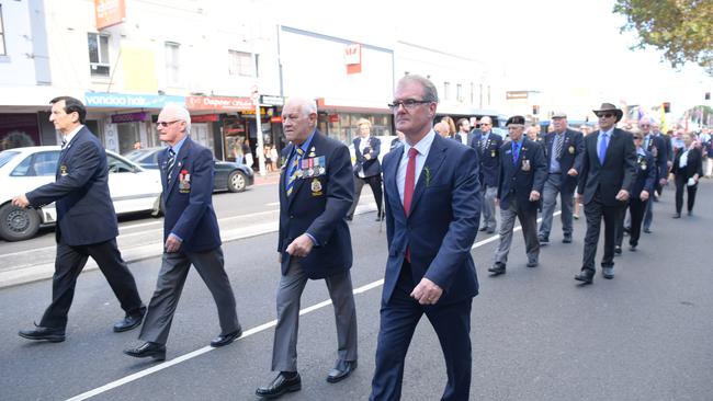 Far left, Heffron state MP Ron Hoenig with Maroubra state MP Michael Daley, far right. Picture: Simon Bullard