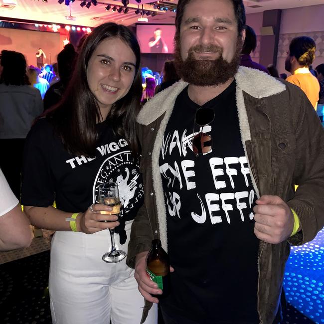 Grace with her brother Jessie Williams at the Wiggles’ bushfire concert.