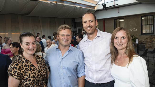 At the Patterson &amp; Co Family Law opening function are (from left) Kate Hanson, Boh Burima, Corin Sankey and Suellen Sankey at the Rowes Building, Friday, February 7, 2025. Picture: Kevin Farmer