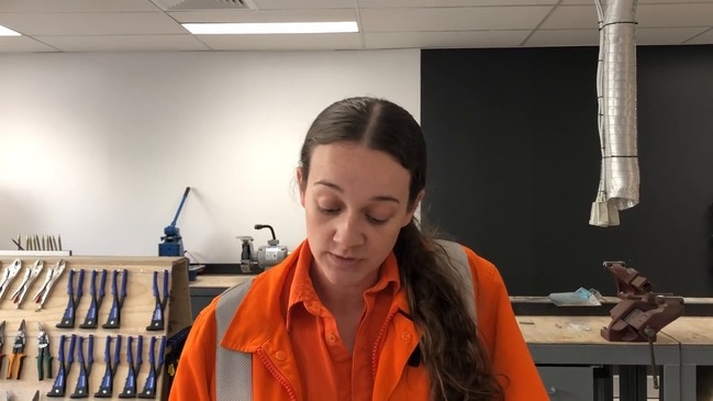 First year apprentice Lauren Walsh reveals why she moved from science to train as an electrician at National Electrical and Communications Association centre in Chullora