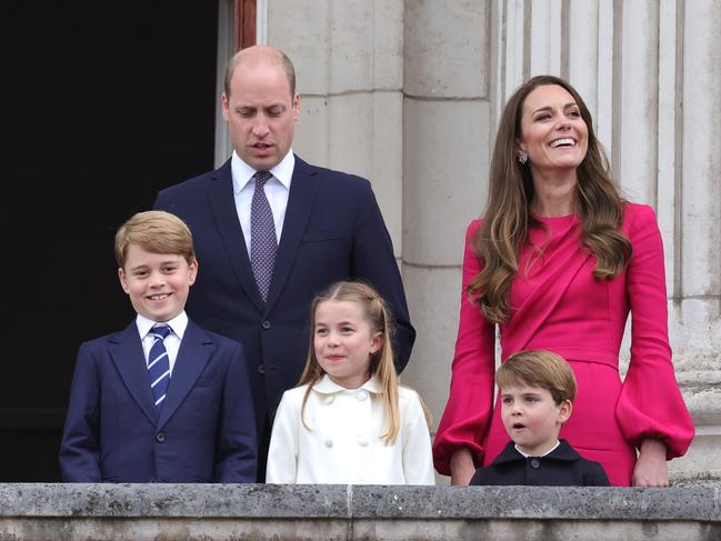 The Wales children reportedly will follow their grandfather, the King, as he leaves Westmiinster Abbey. Picture: Getty Images