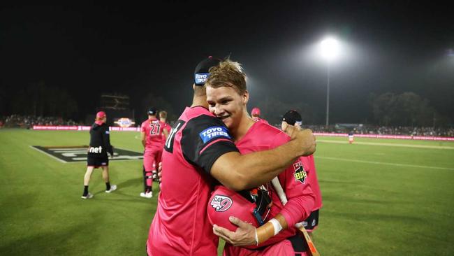 Josh Phillippe was the star of the show scoring an unbeaten 83 off 52 balls in the Sydney Sixers win over Adelaide Strikers in the Big Bash League cricket match at Coffs International Stadium in Coffs Harbour, Sunday, January 5, 2020. Photo: Jason O'Brien / AAP. Picture: JASON O'BRIEN