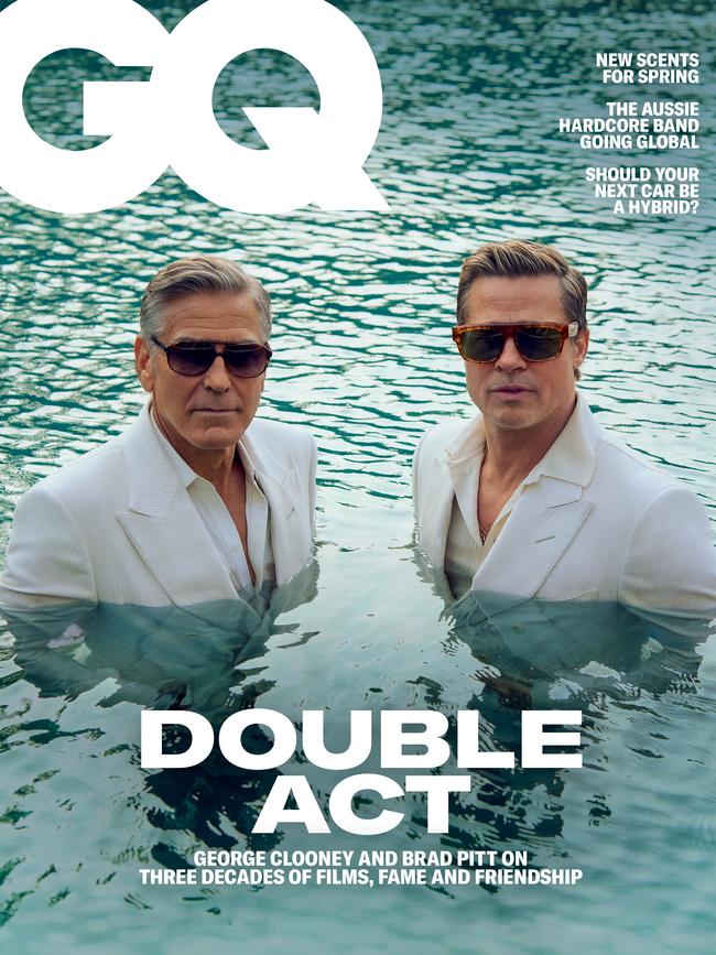 GQ Magazine cover for Issue 3 2024 starring Brad Pitt and George Clooney. Picture: Sølve Sundsbø