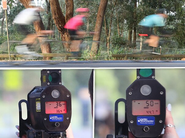 The Daily Telegraph clocked cyclists at speeds of up to 50km/h in Centennial Park. Pictures: John Grainger