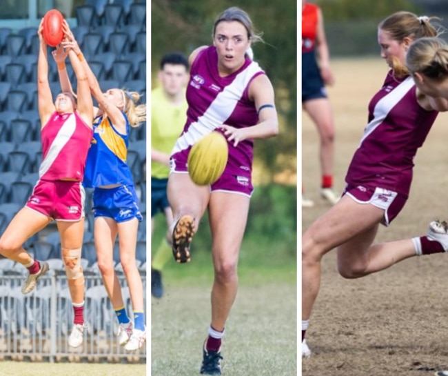 Lauren Bourgeois, Elise Wallace and Holly Wickham of Manly. Pictures: