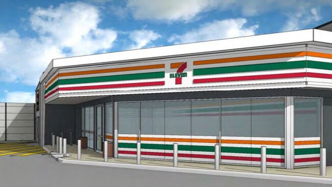 Artist impression of the proposed 7/11 service station at East Brisbane.